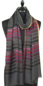 Étole Laine et Soie gris anthracite