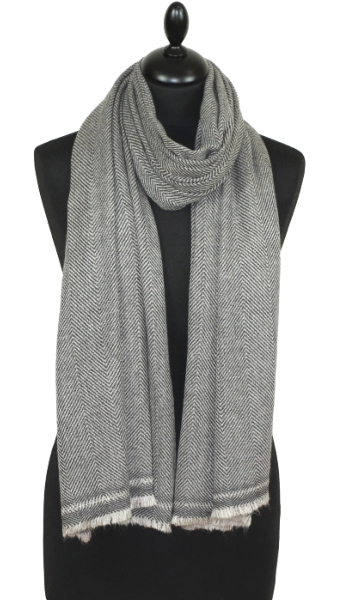 Étole cachemire gris anthracite