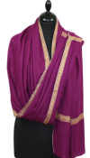 Pashmina violine brodé main