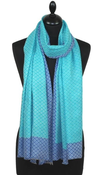Écharpe Cachemire bleu-turquoise