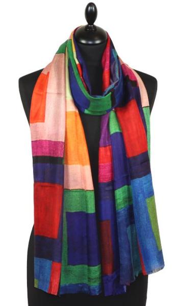 Écharpe en Soie Carrés Chromatiques