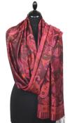 Étole en Soie Noir-Fuchsia-Orange