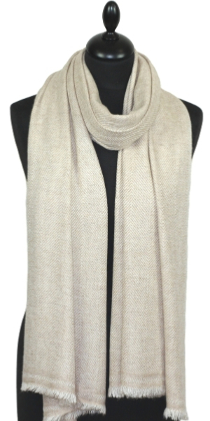 Étole laine et cachemire beige doré