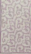 Pashmina Ivoire & Violette Brodé à la Main