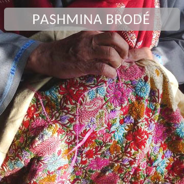 Pashmina brodé main - Châle pashmina brodé artisanat