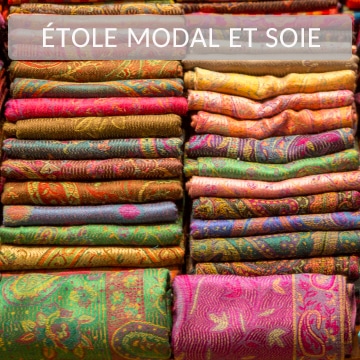 Étoles et écharpes en modal et soie artisanale, motifs traditionnels indiens, élégance et confort pour toutes les saisons