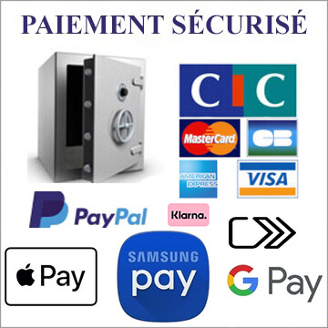 Paiement scuris : cartes bancaires, PayPal, Klarna, Apple Pay, Google Pay et Samsung Pay