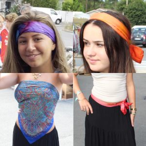 Foulard carr en soie port de diffrentes faons