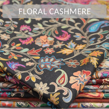 Floral Cashmere Scarves – Embroidered & Kani Style